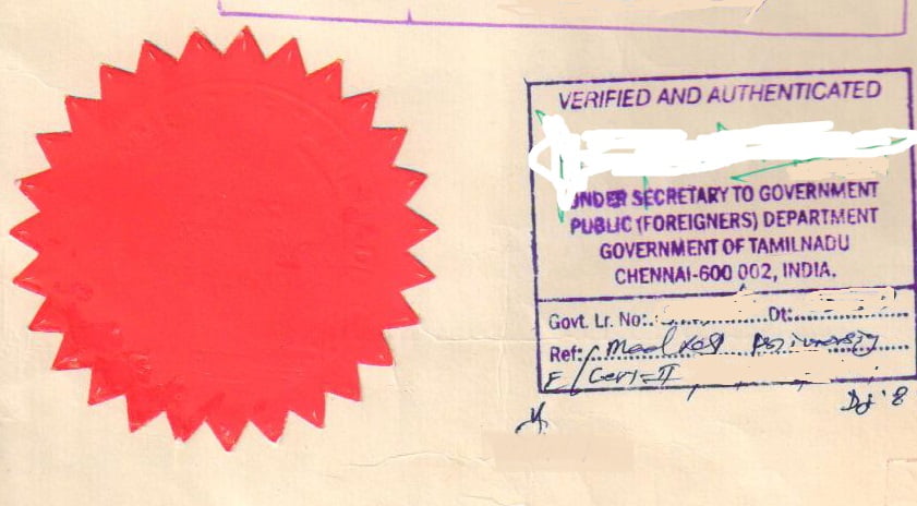 mea attestation stamp attestation